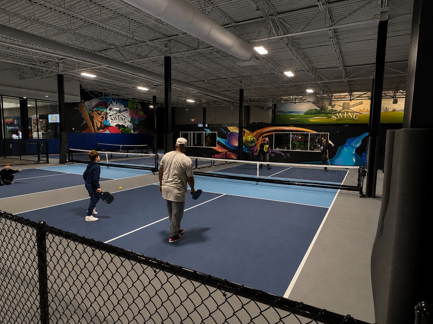 Indoor pickleball courts at SWING Middletown